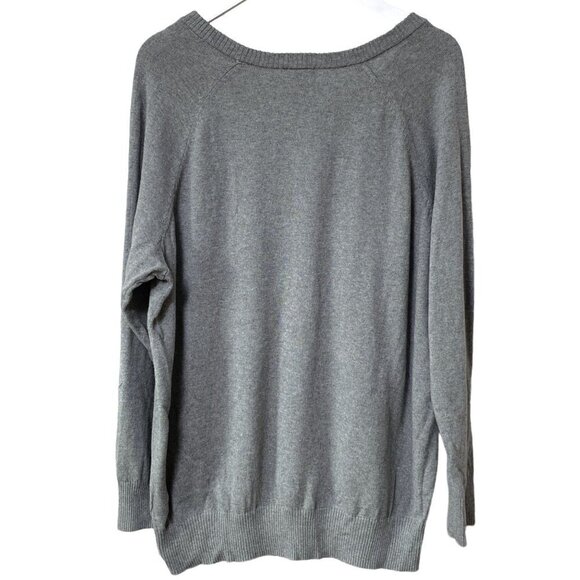 TORRID Cheers Sweater Size 18/20 2X Plus Size CottonPullover Gray Top Sequins - Picture 5 of 15